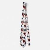 PixDezines Blush Burgundy Navy Waterverf Flowers Stropdas (Voorkant)