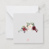 PixDezines Blush Burgundy Waterverf Flowers Notitiekaartje (Achterkant)