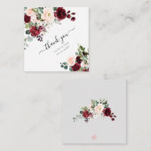 PixDezines Blush Burgundy Waterverf Flowers Notitiekaartje (Voorkant / Achterkant)