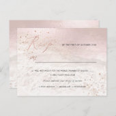 PixDezines Blush Coastal Calligraphy RSVP een maal Uitnodiging Briefkaart (Voorkant / Achterkant)