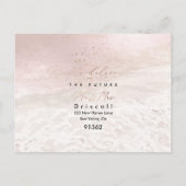 PixDezines Blush Coastal Calligraphy RSVP een maal Uitnodiging Briefkaart (Achterkant)