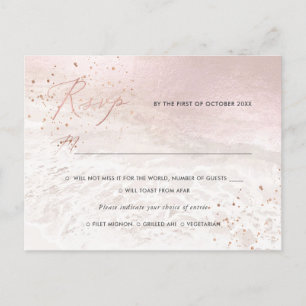 PixDezines Blush Coastal Calligraphy RSVP w meal Uitnodiging Briefkaart