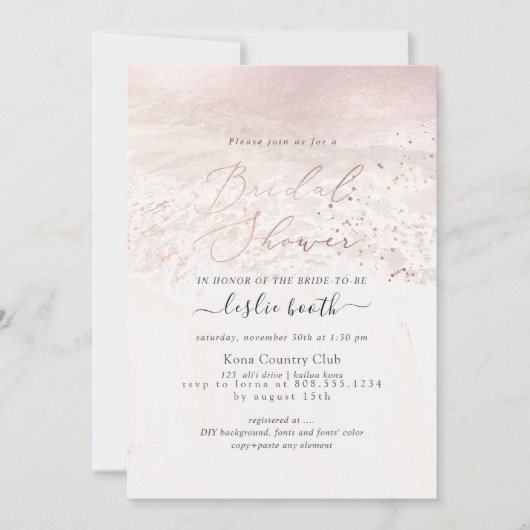 PixDezines Blush Coastal/Shoreline Vrijgezellenfee Kaart (Voorkant)