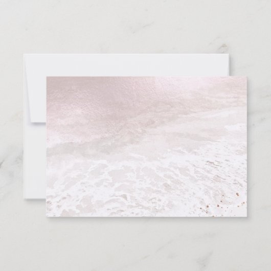 PixDezines Blush Coastal, Strand RSVP w Maaltijd Kaart (Achterkant)