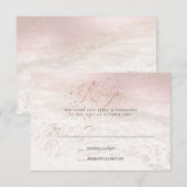 PixDezines Blush Coastal, Zand en Zee RSVP Kaart (Voorkant / Achterkant)