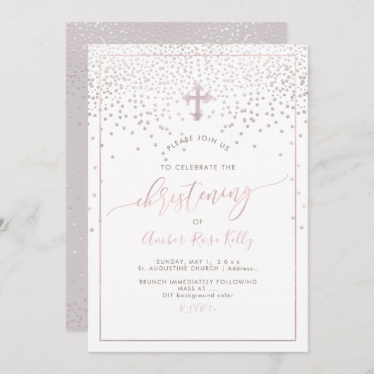 PixDezines Blush Confetti/Christening/DIY Color Kaart (Voorkant / Achterkant)