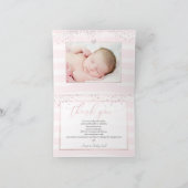PixDezines Blush DANK VAN Baby Girl Bedankkaart (Binnen)