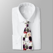 PixDezines Blush Eggplant H2 Flowers DIY Bckgrand Stropdas (Gebonden)