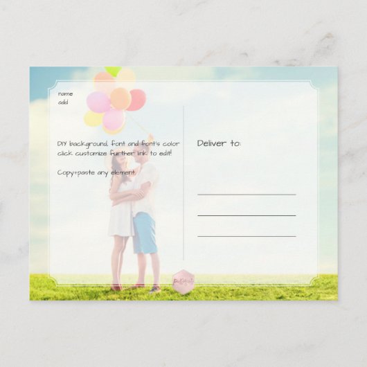 PixDezines Blush Faux Platinum Modern Brush Script Aankondigingskaart (Achterkant)