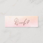 PixDezines Blush+Faux Roos Gouden Brunch Datum Kaa Mini Visitekaartje (Voorkant)