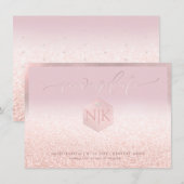 PixDezines Blush Flesh Pink Glitter Save our Date Save The Date (Voorkant / Achterkant)
