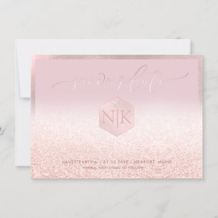 PixDezines Blush Flesh Pink Glitter Save our Date Save The Date