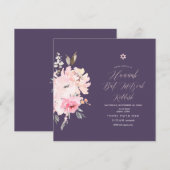 PixDezines Blush Floral Waterverf Mitzvah Kiddush Kaart (Voorkant / Achterkant)