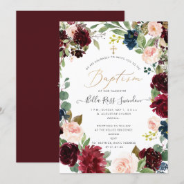 PixDezines Blush FlowersWaterverkleurend Baptisme Kaart