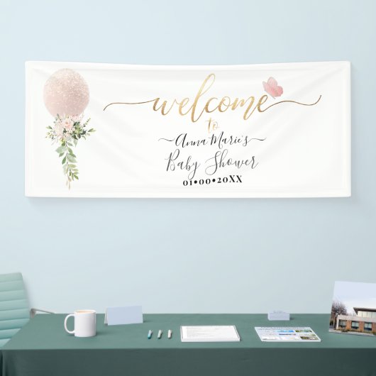 PixDezines Blush Glitter Ballon Elk Evenement Welk Spandoek (Beurs)