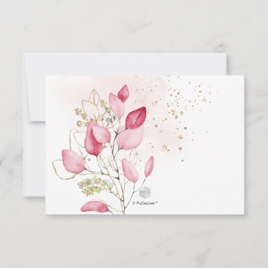 PixDezines Blush Gum Eucalyptus Bridal Brunch Kaart (Achterkant)