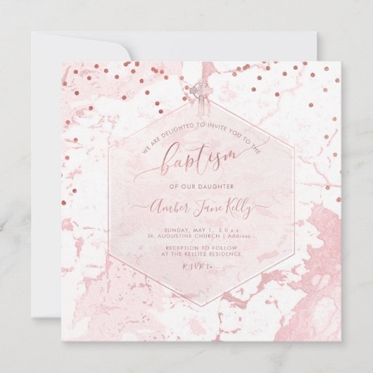 PixDezines Blush Honeycomb Marble doop Kaart (Voorkant)