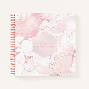 PIXDEZINES BLUSH MARBLE JOURNAL NOTITIEBOEK
