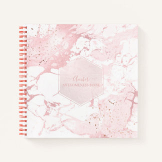 PIXDEZINES BLUSH MARBLE JOURNAL NOTITIEBOEK