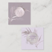 PixDezines Blush+Mauve Pink Palms Vierkante Visitekaartje (Voorkant / Achterkant)