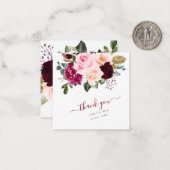 PixDezines Blush Pink Burgundy Waterverf Rozen Notitiekaartje (Voorkant / Achterkant in situ)