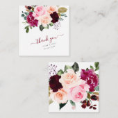 PixDezines Blush Pink Burgundy Waterverf Rozen Notitiekaartje (Voorkant / Achterkant)