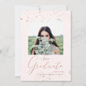 PixDezines Blush Pink Calligraphy Afstuderen Aankondiging (Voorkant)