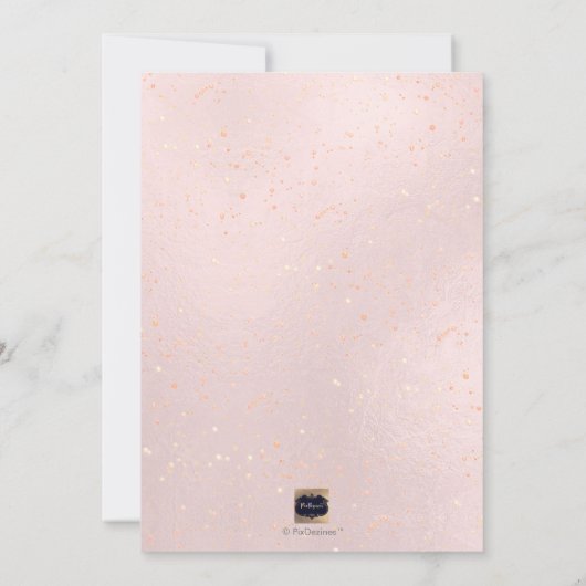 PixDezines Blush Pink Champagne Brunch+Bubbly Kaart (Achterkant)