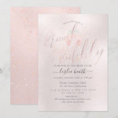 PixDezines Blush Pink Champagne Brunch+Bubbly Kaart (Voorkant / Achterkant)