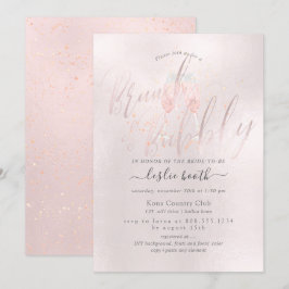 PixDezines Blush Pink Champagne Brunch+Bubbly Kaart