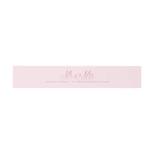 PixDezines Blush Pink+Faux Roos Gold Mr+Mrs. Uitnodigingen Wikkel (Vlak)