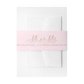 PixDezines Blush Pink+Faux Roos Gold Mr+Mrs. Uitnodigingen Wikkel (Voorkant Voorbeeld)