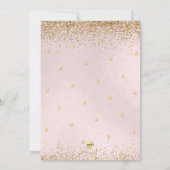 PixDezines Blush Pink Gold Glitter Bat Mitzvah Kaart (Achterkant)