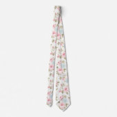 PixDezines Blush Pink Ice Blue Waterverf Rozen Stropdas (Achterkant)