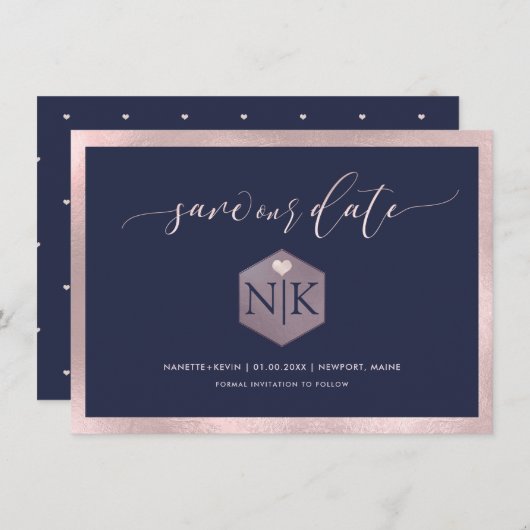 PixDezines Blush Pink Modern Script|DIY Background Save The Date (Voorkant / Achterkant)