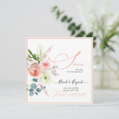 PixDezines Blush Pink Peonies Save the Date (Staand voorkant)