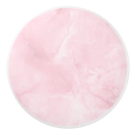 PIXDEZINES BLUSH PINK ROSE QUARTZ MARBLE KERAMISCHE KNOP (Voorkant)