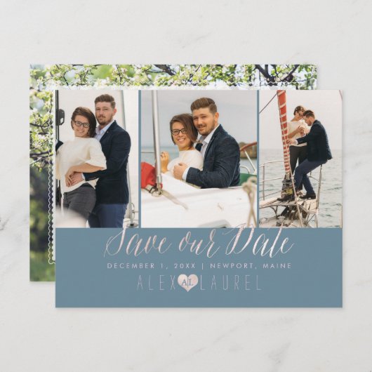 PixDezines Blush Pink Save the Date DIY backgrand Briefkaart (Voorkant / Achterkant)