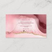 PixDezines Blush Pink Waterverf Agate Visitekaartje (Achterkant)