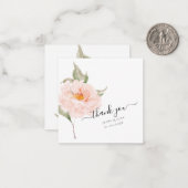 PixDezines Blush Pink Waterverf Garden Roos Notitiekaartje (Voorkant / Achterkant in situ)