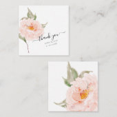 PixDezines Blush Pink Waterverf Garden Roos Notitiekaartje (Voorkant / Achterkant)