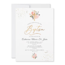 PixDezines Blush Pink Waterverf Rozen Baptisme