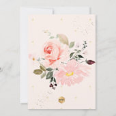 PixDezines Blush Pink Waterverf Rozen Baptisme Kaart (Achterkant)