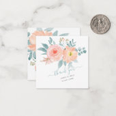 PixDezines Blush Pink Waterverf Rozen Nota Kaart Notitiekaartje (Voorkant / Achterkant in situ)