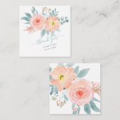 PixDezines Blush Pink Waterverf Rozen Nota Kaart Notitiekaartje (Voorkant / Achterkant)