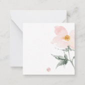 PixDezines Blush Pink Waterverf Single Petal Roos Notitiekaartje (Achterkant)