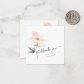 PixDezines Blush Pink Waterverf Single Petal Roos Notitiekaartje (Voorkant / Achterkant in situ)