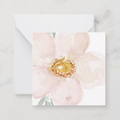PixDezines Blush Pink Waterverf Single Petal Roos Notitiekaartje (Achterkant)