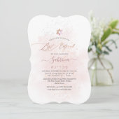 PixDezines Blush Pink Waterverf Wash Bat Mitzvah Kaart (Staand voorkant)
