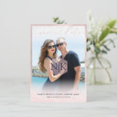 PixDezines Blush Roze Modern Script|DIY Achtergron Save The Date (Staand voorkant)